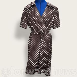 Vintage Stephen Casuals Brown Polka Dot Dress 1960’s - 1970’s Approximate Size 1